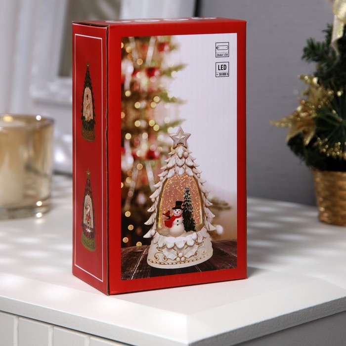 Светодиодная фигура «Дед Мороз с подарками» 9 × 15 × 4 см, пластик, батарейки АААх2 (не в комплекте), свечение тёплое белое - фото 1907827800