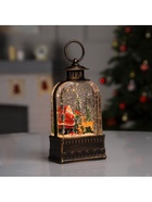 Светодиодная фигура «Фонарь с Дедом Морозом» 10.5×21×6.5 см, пластик, от батареек АААх3, USB, свечение тёплое белое - Фото 5