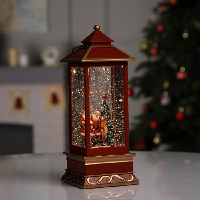 

Светодиодная фигура «Фонарь с Дедом Морозом» 10.5 × 26 × 10.5 см, пластик, батарейки ААх3 (не в комплекте), USB, свечение тёплое белое