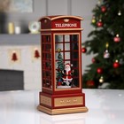 Светодиодная фигура «Дед Мороз в телефонной будке» 10.5 × 25 × 10.5 см, пластик, батарейки ААх3 (не в комплекте), USB, свечение тёплое белое - Фото 2