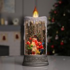 Светодиодная фигура «Свеча со снеговиком» 13.8 × 30 × 8.4 см, пластик, батарейки ААх3 (не в комплекте), USB, свечение тёплое белое - фото 320068544