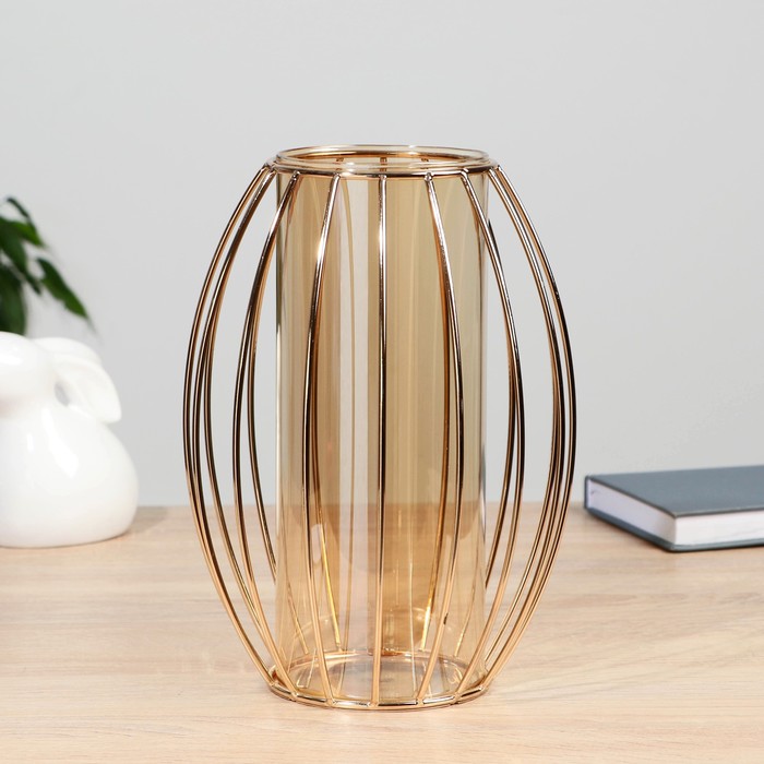 Ваза - флорариум «Ангстрем», дуги, 13×15×25 см, стекло, золото - Фото 1