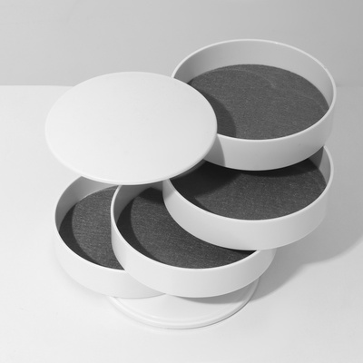 Шкатулка-органайзер для хранения украшений, 4 секции, 10×10×10 см, белая