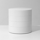 Шкатулка-органайзер для хранения украшений, 4 секции, 10×10×10 см, белая - Фото 2