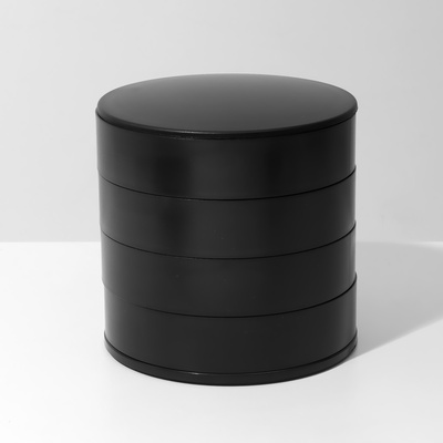 Шкатулка-органайзер для хранения украшений, 4 секции, 10×10×10 см, чёрная