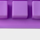 Форма для льда Доляна «Фигуры.Куб», силикон, 26×15×3.2 см, 15 ячеек (3.2×3.2 см), фиолетовая - Фото 5