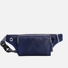 Поясная сумка на молнии, наружный карман, цвет тёмно-синий - фото 282991145