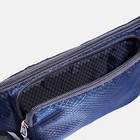 Поясная сумка на молнии, наружный карман, цвет тёмно-синий - фото 7407515