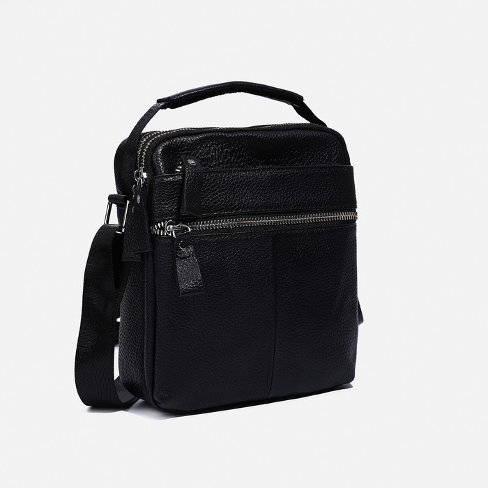 Сумка мужская через плечо Fidelio Largo на молнии, 19×7×22 см, чёрная - Фото 1