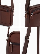 Сумка мужская через плечо Fidelio Largo на молнии, 18×7×20 см, коричневая - Фото 4