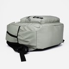 Рюкзак школьный из текстиля на молнии, наружный карман, цвет хаки - фото 22795229