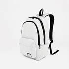 Рюкзак школьный из текстиля на молнии, 4 кармана, цвет серый - фото 282890157