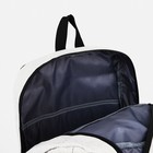 Рюкзак школьный из текстиля на молнии, 5 карманов, цвет серый/розовый - Фото 4