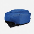 Рюкзак школьный из текстиля на молнии, 4 кармана, цвет синий - Фото 3