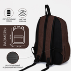 Рюкзак школьный из текстиля на молнии, 3 кармана, FULLDORN, цвет коричневый - фото 25406133