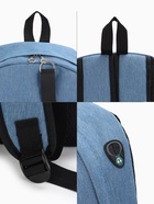 Рюкзак школьный FULLDORN на молнии, с карманами, однотонный, размер 30×10×41 см, голубой - Фото 5