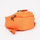 Рюкзак школьный из текстиля на молнии, наружный карман, цвет оранжевый - фото 22812118