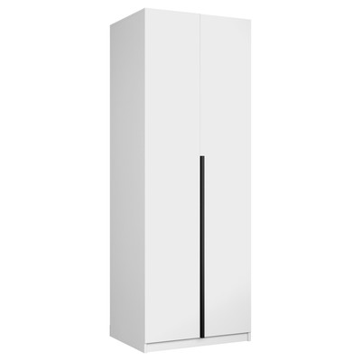 Шкаф 2-х дверный «Локер», 800×530×2200 мм, со штангой, цвет белый снег