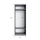 Шкаф 2-х дверный «Локер», 800×530×2200 мм, со штангой, цвет бетон - Фото 4
