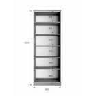 Шкаф 2-х дверный «Локер», 800×530×2200 мм, с полками, цвет бетон - Фото 4