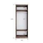 Шкаф 2-х дверный «Локер», 800×530×2200 мм, со штангой, цвет дуб табачный - Фото 4