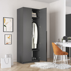 Шкаф 2-х дверный «Локер», 800×530×2200 мм, со штангой, цвет серый диамант - Фото 2