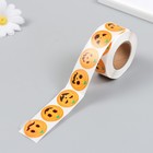 Наклейка бумага "Хэллоуин. Тыковки" d=2,5 см 500 шт в рулоне 3х6,5х6,5 см - фото 25620707