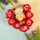 Мыльные лепестки "Сердце" (набор 7 роз + игрушка), МИКС - Фото 1