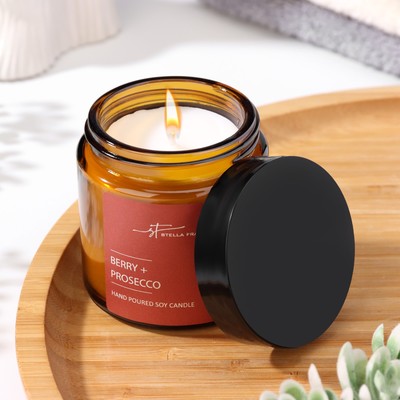 Ароматическая свеча в банке ST Berry Prosecco, ягоды и шампанское, 90 г