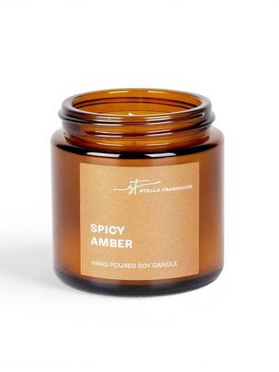 Ароматическая свеча в банке ST Spicy Amber, амбер, 90 г