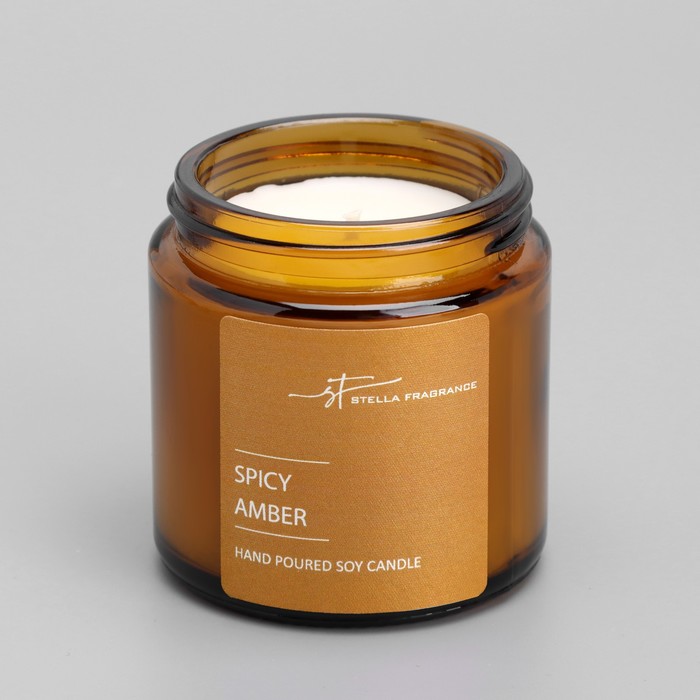 Свеча ароматическая в банке "ST Spicy Amber", 90 г - фото 1887232151