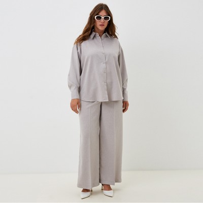 Брюки женские MIST plus-size, размер 54, бежевые