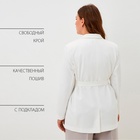 Пиджак женский с поясом MIST plus-size, р.56, белый - Фото 6