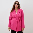 Пиджак женский с поясом MIST plus-size, р.52, розовый - фото 320117086