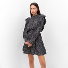 Платье женское с рюшами MIST, размер 46, черный 9703935