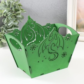 Корзинка-шкатулка "Дракон" зеленый 18х12х14,5 см (набор 5 деталей)