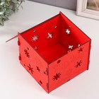 Шкатулка-куб "Снежинка" красный 15,5х15х14 см (набор 6 деталей) - Фото 2