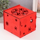 Шкатулка-куб "Снежинка" красный 15,5х15х14 см (набор 6 деталей) - Фото 3