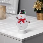 УЦЕНКА Картинка световая на подставке "Снеговик" 11 см, 1 LED, AG13x3, Т/БЕЛЫЙ - Фото 2