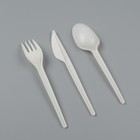 Набор биоразлагаемых приборов "Вилка, ложка, нож, зубочистка, салф. бум." 15 см - фото 24387106