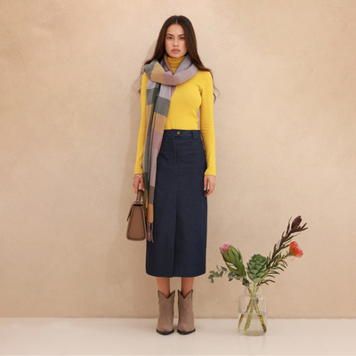 Юбка миди женская MINAKU:Jeans Collection, синяя, размер 50
