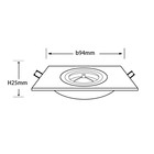 Свет-к встраив-й, ARTIN, квадрат 94х94х25мм монтажн отверстие 75х75мм GU5.3 Al белый 51423 7 - фото 22755679