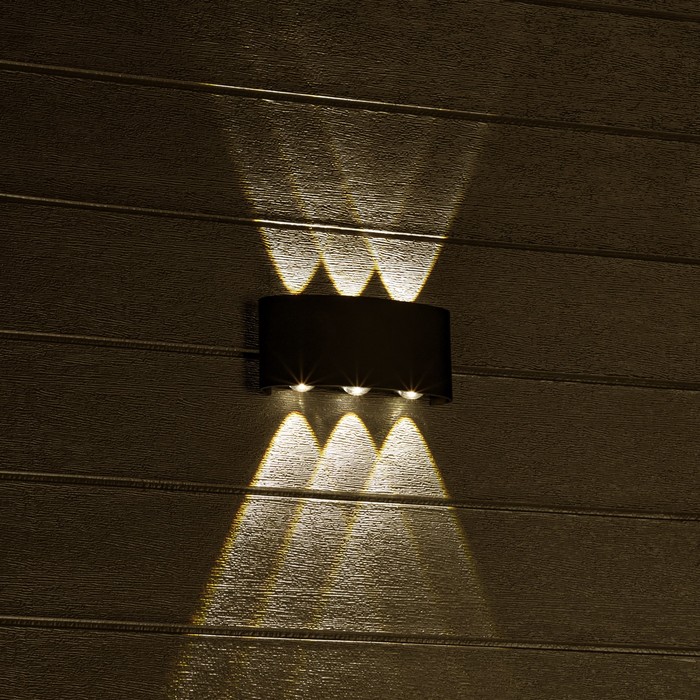 Светильник настенный накладной Duwi NUOVO 170x42x78мм 6Вт пластик 3000К IP 54 черный 6 лучей  990521 - фото 1890195972