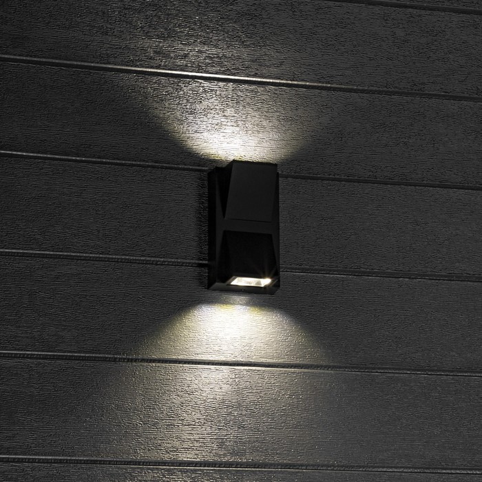 Светильник настенный накладной Duwi NUOVO 180x65x140мм 6Вт пластик 4200К IP 54 черный 2 луча  990522 - фото 1890196005