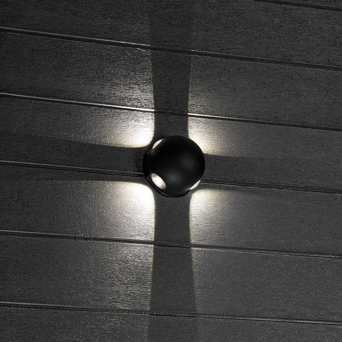Светильник настенный накладной Duwi NUOVO 103x103x77мм 4Вт пластик 4200К IP 54 черный 4 луча  990523 - фото 1890196139