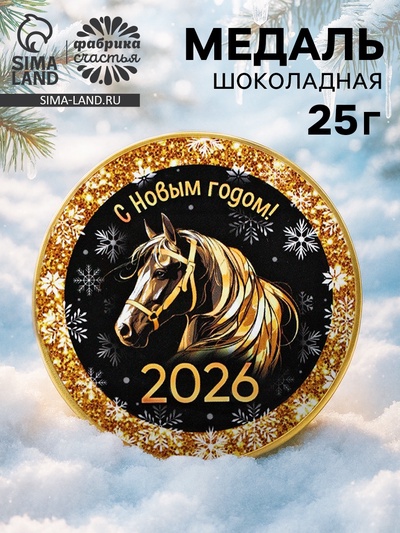 Шоколадная медаль «С Новым Годом 2026», 25 г