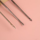 Шило швейное, с тремя сменными насадками: крючок, 8 см, изогнутый крючок, 8 см, с отверстием, 6.9 см - Фото 2