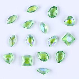 Камешки декоративные для творчества, набор 15 шт., цвет светло-зелёный, камни — от 6 до 14 мм