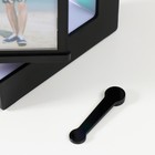 Левитирующий сувенир фоторамка на 3 фото 9,7х13,7 см свет "Грани" чёрный 13,2х4,8х22,5 см - фото 22774779