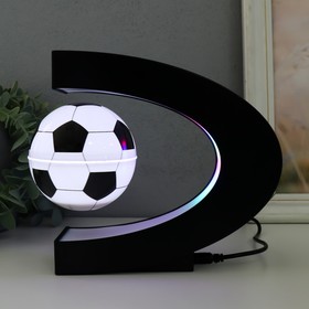Левитирующий сувенир свет "Футбольный мяч" чёрный шар d=8,5 см 17,5х8,5х17,5 см